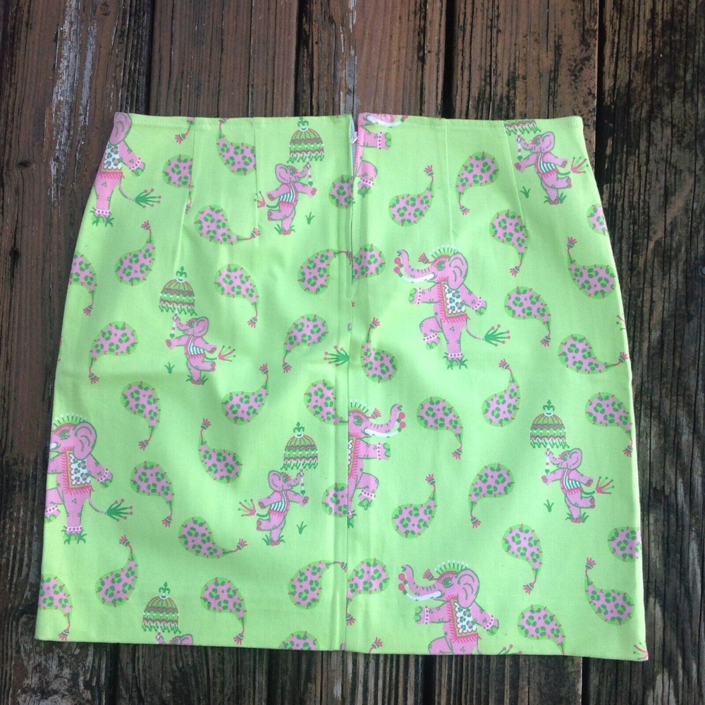 Duck Head Floral Ducks Faux Wrap Mini Skirt 12 Pink Green Yellow Novelty Cotton - Picture 5 of 5